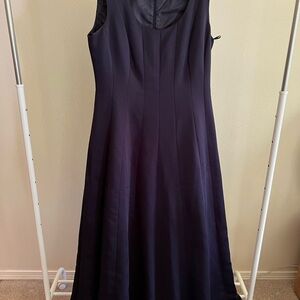 Nine West Dark Navy Sleeveless A-Line Maxi Dress